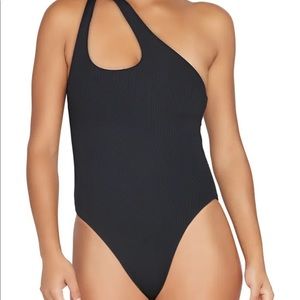 L*SPACE Swimsuit Phoebe Cut Out One Piece in Black 8 NWT